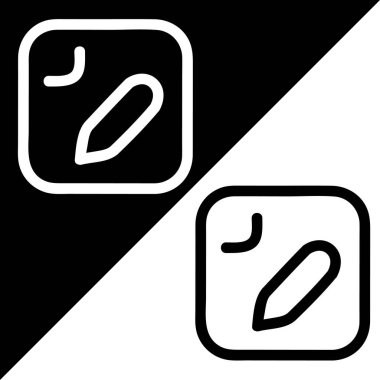 Not vektör simgesi, özet biçimi, Siyah ve Beyaz Arkaplanda izole edilmiş.