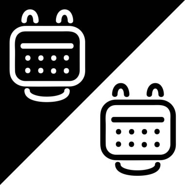 Takvim vektör simgesi, özet biçimi, Siyah ve Beyaz Arkaplanda izole.