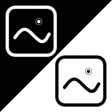 Resim simgesi, özet biçimi, Siyah ve Beyaz Arkaplanda izole edilmiş.