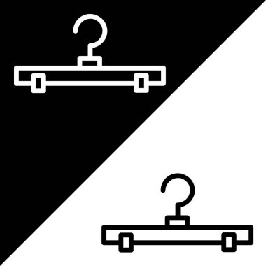 Askı Vektörü simgesi, özet biçimi, Siyah ve beyaz arkaplanda izole edilmiş.