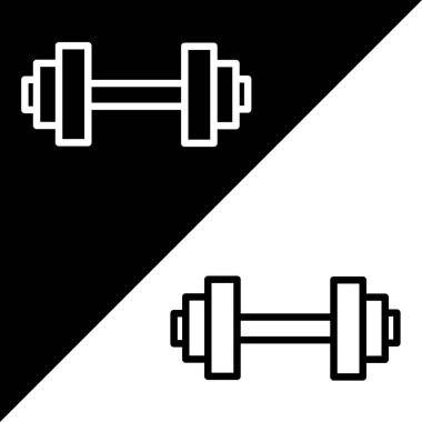 Dumbbell Vektör simgesi, özet biçimi, Siyah ve Beyaz Arkaplanda izole.