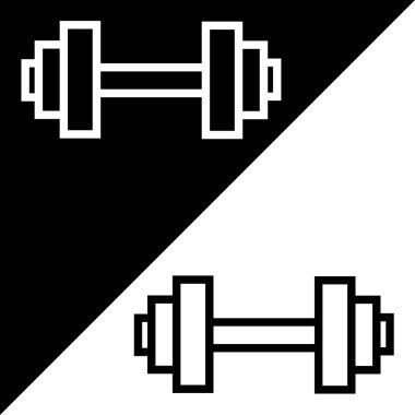 Dumbbell Vektör simgesi, özet biçimi, Siyah ve Beyaz Arkaplanda izole.