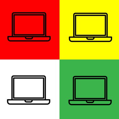 Yatak Vektörü simgesi, Taslak biçimi, konaklama ve otel simgeleri koleksiyonundan, Kırmızı, Sarı, Yeşil ve Beyaz Arkaplanda izole edilmiş.