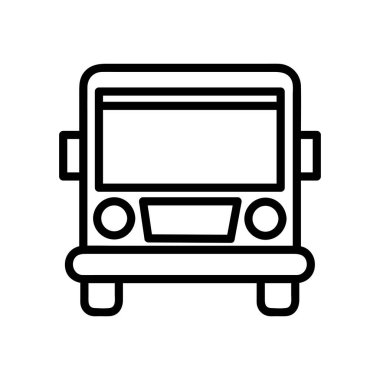 Beyaz Arkaplan 'da izole edilmiş konaklama ve otel simgeleri koleksiyonundan Otobüs Vektörü simgesi, özet biçimi.