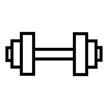 Dumbbell Vektör simgesi, Ana hatlar biçimi, Beyaz Arkaplanda izole edilmiş konaklama ve otel simgeleri koleksiyonundan.