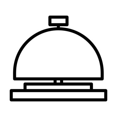 Otel Bell Vektör Simgesi, Taslak biçimi, Beyaz Arkaplan 'da izole edilmiş konaklama ve otel simgeleri koleksiyonundan.