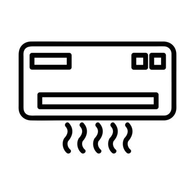 Klima Vektör simgesi, ana hatlar biçimi, konaklama ve otel simgeleri koleksiyonundan, Beyaz Arkaplanda izole edilmiş.