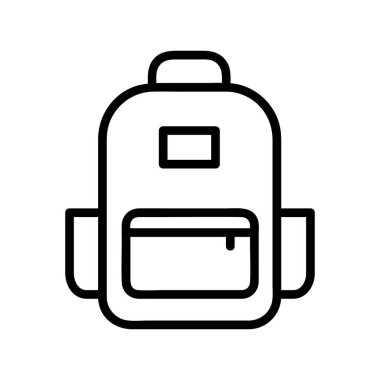 Beyaz Arkaplanda izole edilmiş, konaklama ve otel simgeleri koleksiyonundan sırt çantası vektör simgesi, taslak biçimi.