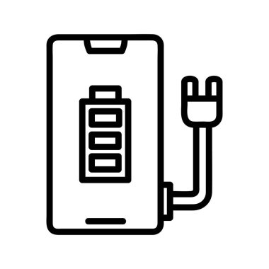 Beyaz Arkaplanda izole edilmiş, konaklama ve otel simgeleri koleksiyonundan pil vektörü simgesi yükleme biçimi.