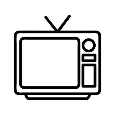 Beyaz Arkaplan 'da izole edilmiş, konaklama ve otel simgeleri koleksiyonundan televizyon vektörü simgesi, özet biçimi.