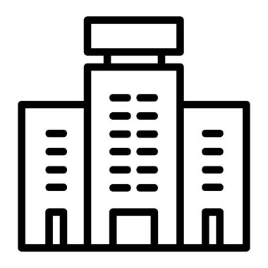 Ofis Vektörü Simgesi, Satır biçimi, muhasebe simgeleri koleksiyonundan, beyaz arkaplanda izole.