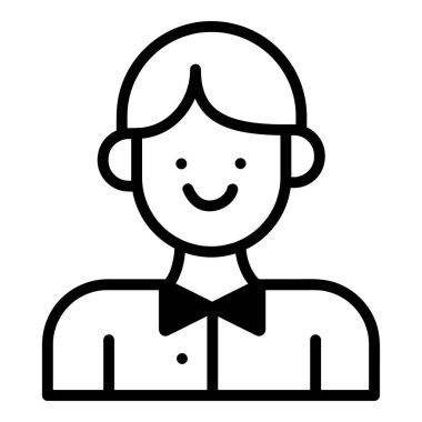 Muhasebe Avatar Vektör Simgesi, Satır biçimi, muhasebe simgeleri koleksiyonundan, beyaz arkaplanda izole.