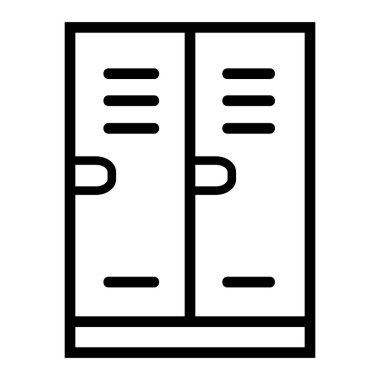 Dolaplar Kapı Vektörü Simgesi, Lineal biçimi, muhasebe simgeleri koleksiyonundan, beyaz arkaplanda izole.