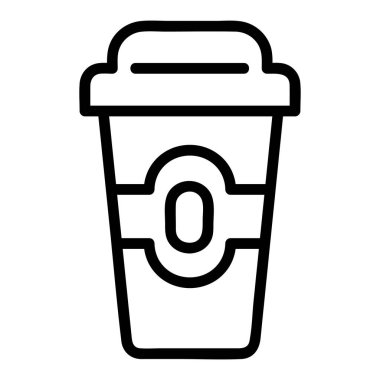 Kahve Kupası Vektör Simgesi, Lineal tarzı, muhasebe simgeleri koleksiyonundan, beyaz arkaplanda izole edilmiş.