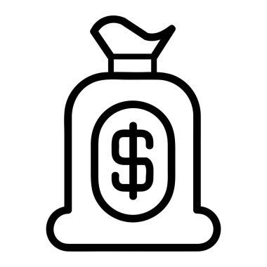 Varlık Vektörü Simgesi, Satır biçimi, muhasebe simgeleri koleksiyonundan, beyaz arkaplanda izole.