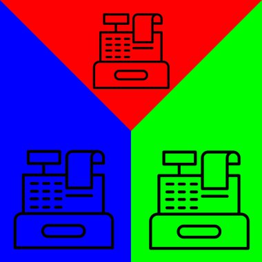 Nakit Vector Simgesi, Lineal biçimi, muhasebe simgeleri koleksiyonundan, Yeşil, Mavi ve Kırmızı Arkaplanda izole.