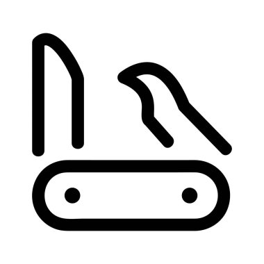 İsviçre çakısı Vector Simgesi, ana hatlı biçim simgesi, Macera simgeleri koleksiyonundan, beyaz arkaplanda izole.