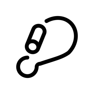 Carabiner Vektör Simgesi, Belge biçimi simgesi, Macera simgeleri koleksiyonundan, beyaz arkaplanda izole.