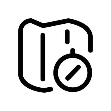 Harita Vektörü Simgesi, Belge biçimi simgesi, Macera simgeleri koleksiyonundan, beyaz arkaplanda izole.