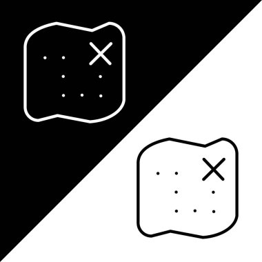 Harita Vektörü Simgesi, Özet biçim simgesi, Macera simgeleri koleksiyonundan, Siyah ve beyaz arkaplanda izole edilmiş.