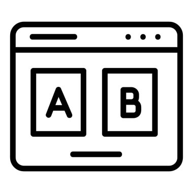 Reklam simgeleri koleksiyonundan özet biçimi simgesi, Beyaz Arkaplan üzerinde izole edilmiş test ya da Web Test Vektörü Simgesi.