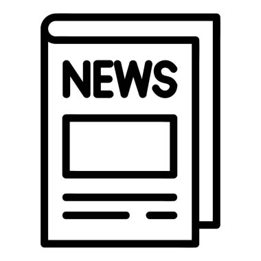 Reklam simgeleri koleksiyonundan gazete Vektörü Simgesi, Taslak biçim simgesi, beyaz arkaplanda izole edilmiş.