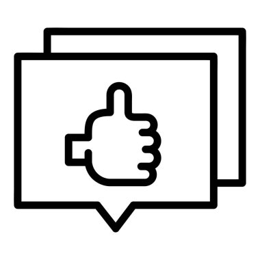 Reklam simgeleri koleksiyonundan Chat Vektör Simgesi, Taslak biçim simgesi, beyaz arkaplanda izole edilmiş.