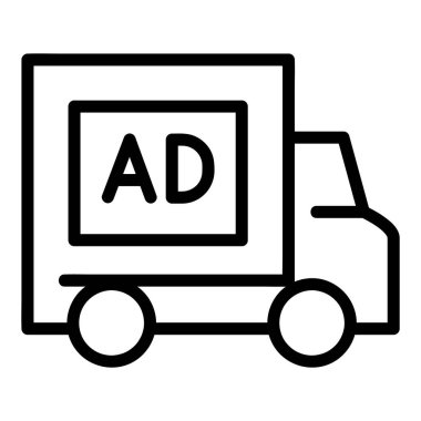 Kamyon Vektörü Simgesi, Tanıtım simgeleri koleksiyonundan özet biçimi simgesi, beyaz arkaplanda izole edilmiş.