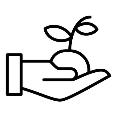 Tarım simgeleri koleksiyonundan el ele tutuşan Vektör Simgesi, Doğrusal biçim simgesi, beyaz arkaplanda izole edilmiş.