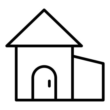 Ev Vektörü Simgesi, Tarım simgeleri koleksiyonundan lineal biçim simgesi, beyaz arkaplanda izole edilmiş.