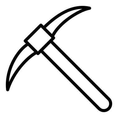 Kazma Vektör Simgesi, Tarım simgeleri koleksiyonundan doğrusal biçim simgesi, beyaz arkaplanda izole edilmiş.