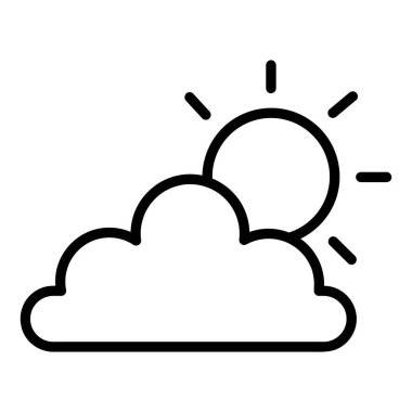 Tarım simgeleri koleksiyonundan Hava Vektörü Simgesi, Doğrusal biçim simgesi, beyaz arkaplanda izole.