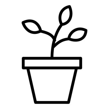 Bitki Vektörü Simgesi, Tarım simgeleri koleksiyonundan doğrusal simge, beyaz arkaplanda izole.