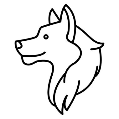 Wolf Vector Icon, Lineal style icon, from Animal Head icons collection, isolated on white Background. clipart