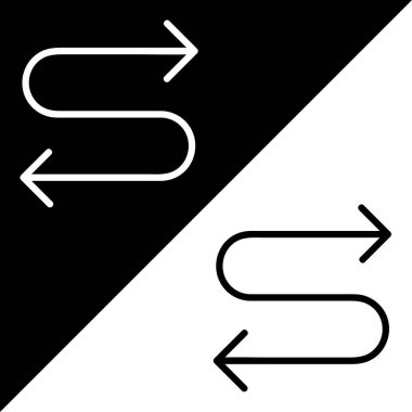 Zigzag okları sol ve sağ Vektör Simgesi, Satır biçimi simgesi, Arrows Chevons and Directions simgeleri koleksiyonundan, Siyah ve beyaz Arkaplan üzerinde izole edilmiş.