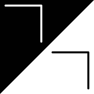 Sembol, Sağ köşedeki simge Vektör Simgesi, Satır biçimi simgesi, Arrows Chevons and Directions simgeleri koleksiyonundan, Siyah ve beyaz arkaplanda izole edilmiş.