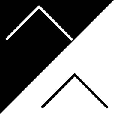 Yukarı ok Vektörü Simgesi, Satır biçimi simgesi, Arrows Chevons and Directions simgeleri koleksiyonundan, Siyah ve beyaz arkaplanda izole edilmiş.