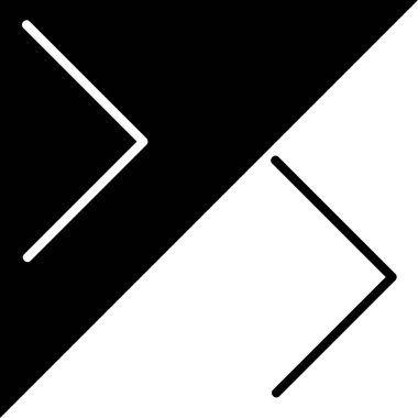 Arkaya veya sağa ok vektörü simgesi, Satır biçimi simgesi, Arrows Chevons and Directions simgeleri koleksiyonundan, Siyah ve beyaz arkaplanda izole edilmiş.