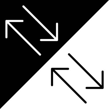 Değiş tokuş oku - Siyah ve beyaz Arkaplan üzerinde izole edilmiş Arrows Chevons and Directions simgeleri koleksiyonundan gezinme vektörü simgesi, doğrusal biçim simgesi.