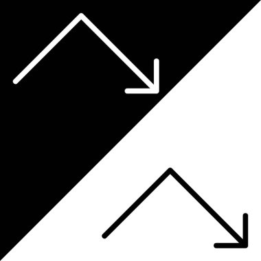 Aşağı sol ok sekme vektörü simgesi, Doğrusal biçim simgesi, Arrows Chevons and Directions simgeleri koleksiyonundan, Siyah ve beyaz arkaplanda izole.