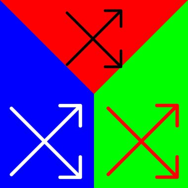 Kırmızı, Mavi ve Yeşil Arkaplanda izole edilmiş Oklar ve Yön simgeleri koleksiyonundan Bilgisayar Okları Vektör Simgesi, Çizgi Biçimi simgesi.