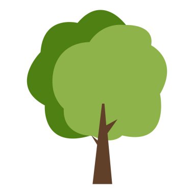 Yeşil bir ağacı vektör ikonu olarak tasvir eden bir orman ağacı doğa ikonu..