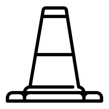 Trafik Konisi Vektör Simgesi, İşlem simgeleri koleksiyonundan doğrusal biçim simgesi, beyaz arkaplanda izole edilmiş