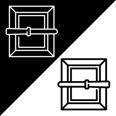 Süreç simgeleri koleksiyonundan Çerçeve Vektörü Simgesi, Çizgi Biçimi simgesi, Siyah ve Beyaz Arkaplanda izole edilmiş.