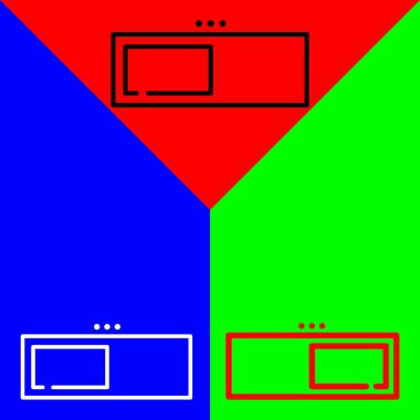 İlerleme simgeleri koleksiyonundan Çubuk Vektör Simgesi, Çizgi Biçimi simgesi yükleniyor, Kırmızı, Mavi ve Yeşil Arkaplanda izole edilmiş.