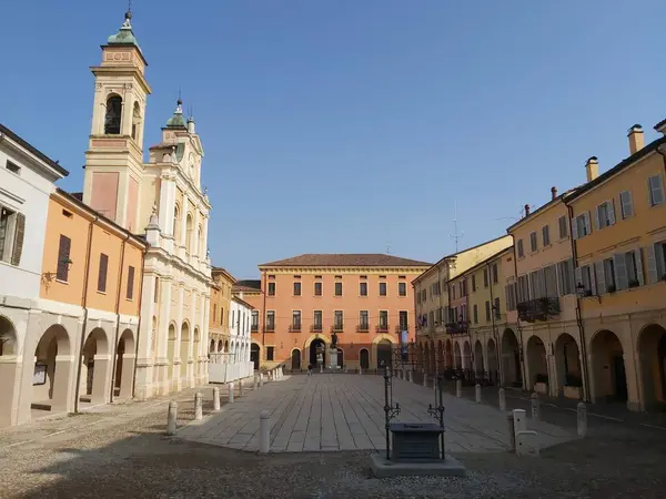Guastalla Reggio Emilia Olaszország Piazza Mazzini Ducal Palotával Katedrálissal — Stock Fotó