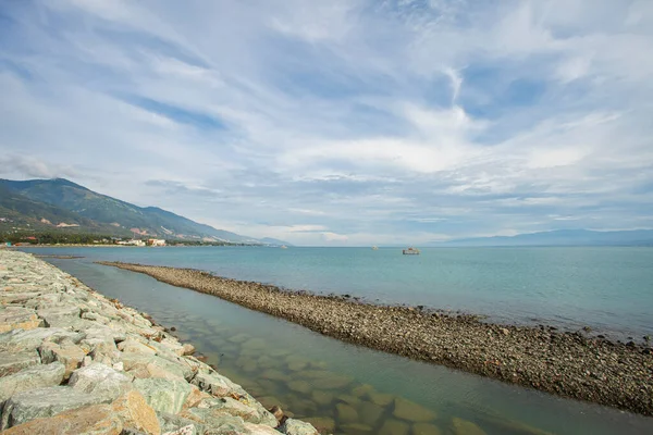 Talise Beach in Palu Bay, Palu City, Central Sulawesi, Indonesia. This beautiful beach is a favorite tourist destination that was previously hit by the earthquake and tsunami.