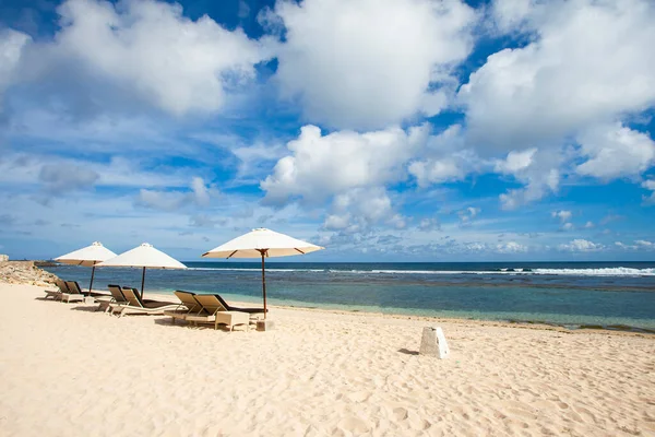 Beautiful view of Melasti Beach, a tropical beach, famous tourist destination located in Bali Island, Indonesia.