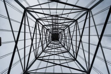 Çelik yapı Mimari Yapı Soyut Arkaplan. Demir kiriş katman altyapısı Yüksek kaliteli fotoğraf