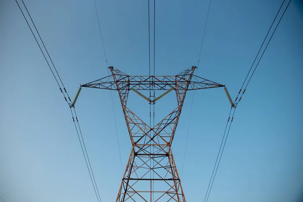 high-voltage power lines , Electric poles , electric transmission tower. High quality photo